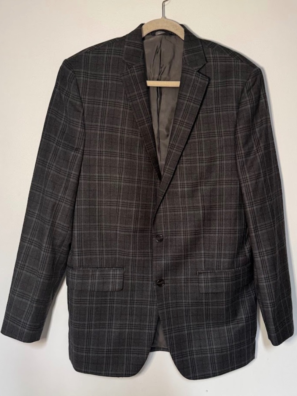Ralph Lauren Blazer Gray Plaid 100% Wool Suit Jacket Dillards  Mens 41L